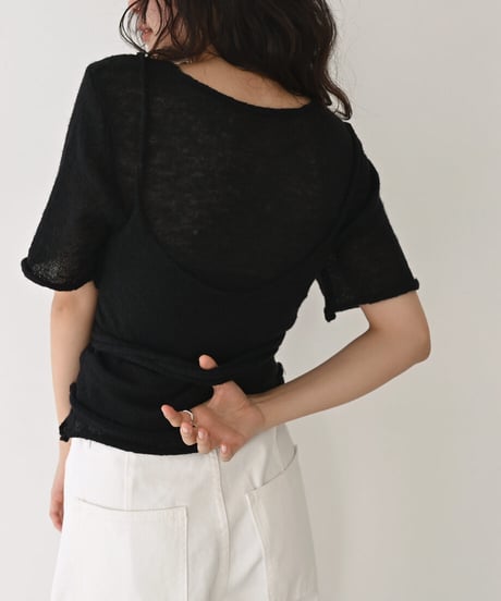 Layered Halfsleeve Sheer Knit t1911-435