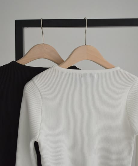 Compact Rib Knit Tops t1911-378