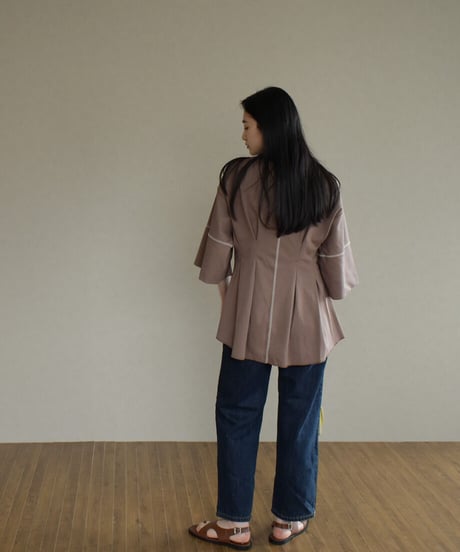 Arm Slit Waistshape Tops t1911-113