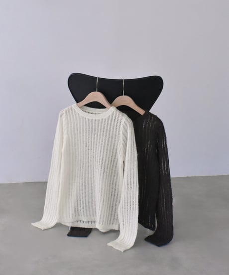 Wool Sheer Stripe Kit Tops t1911-459