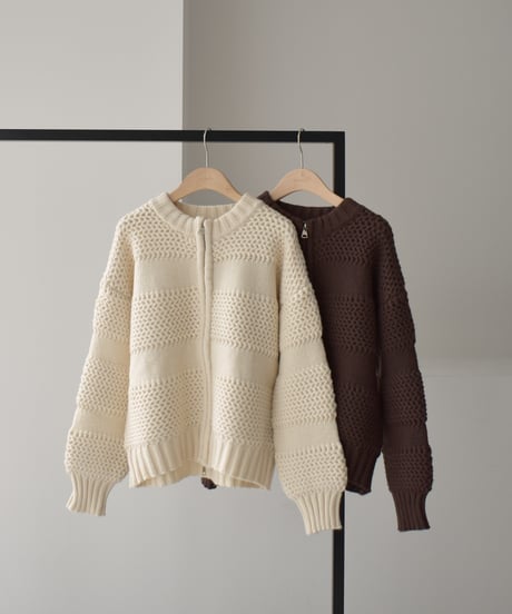 Front Zip Knit Cardigan t1911-492