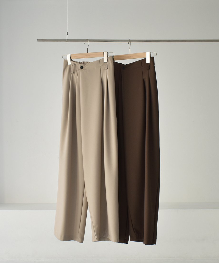 パンツ Double Waist Asymmetry Tuck Pants Asymmetry Semiwide Tuck Pants bo2000-136 | cizatto