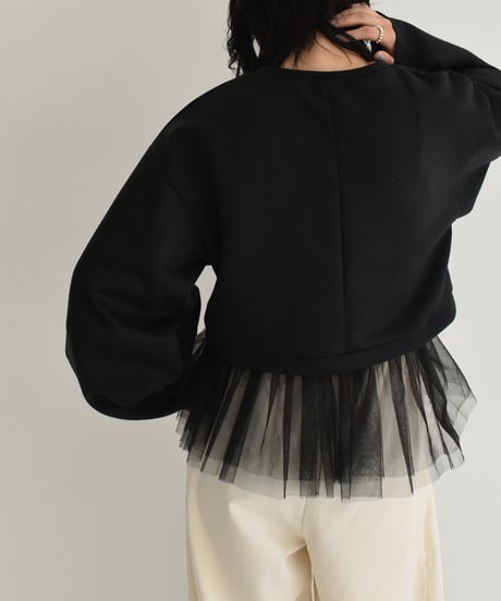 Tulle Hem Sweat Pullover t1911-255