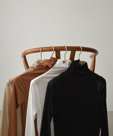Sheer Turtleneck Tops t1911-138