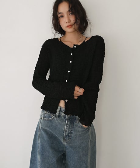 Long Sleeve Shirring Cardigan t1911-560