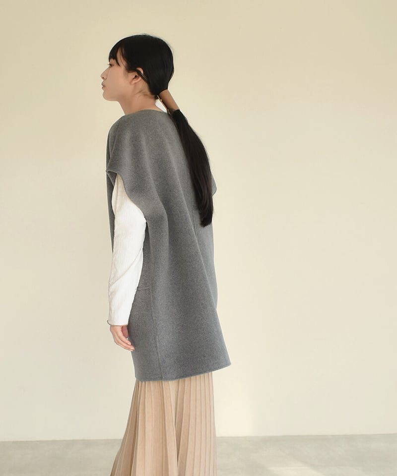 Wool Short Caftan Vest | cizatto
