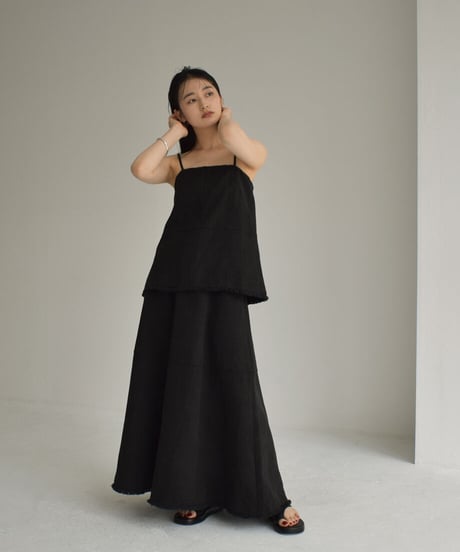 Cottonlinen Jacquard Camisole【セットアップ着用可能】 t1911-203