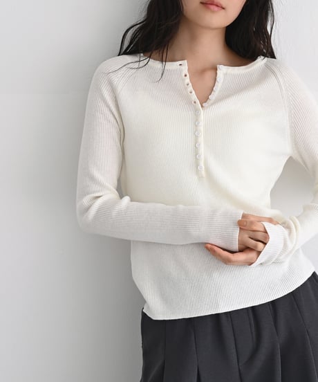 Henry Neck Knit Tops t1911-514