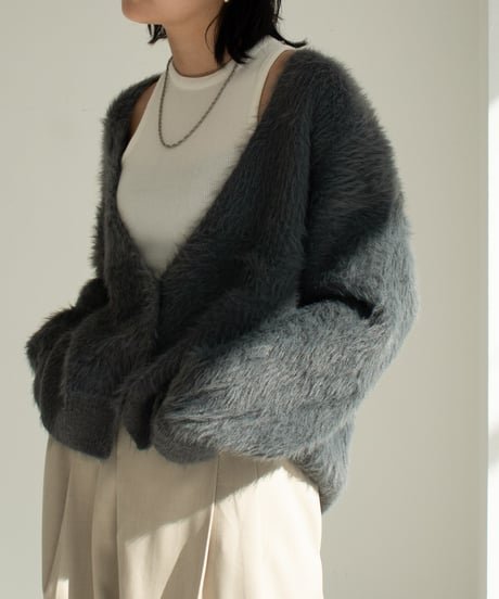 Deep Vneck Shaggy Cardigan t1911-234