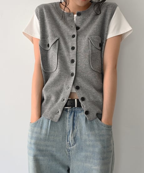 Pocket Knit Vest t1911-527