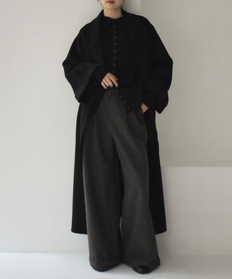 Wool Like Tuck Wide Pants bo2000-137
