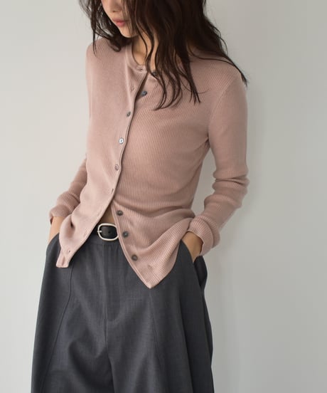 Crew Neck Rib Kint Cardigan t1911-350