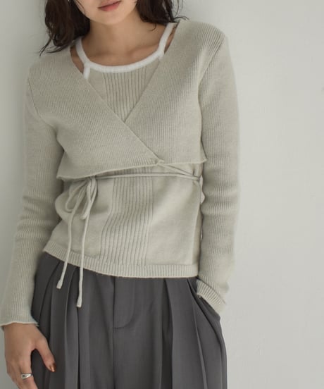 Layered Cachecoeur Kint Tops t1911-346
