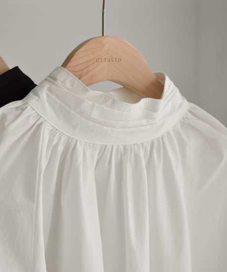 Tuck Stand Collar Blouse t1911-263