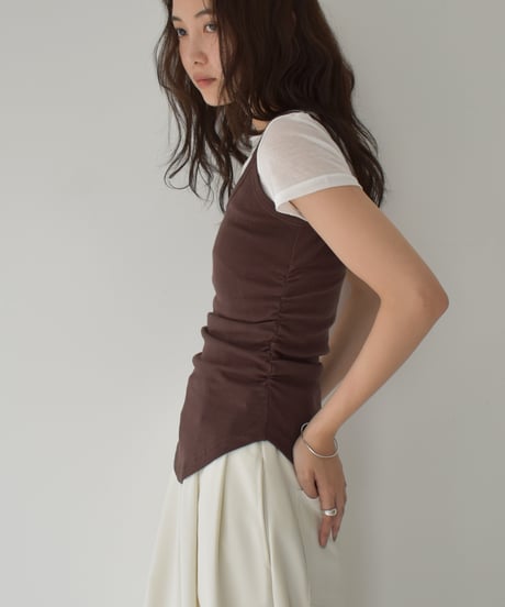 Side Gather Camisole Tops t1911-390