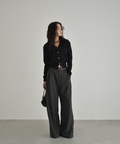Wool Tuck Wide Pants bo2000-183