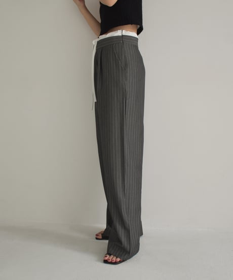 Double Waist Stripe Tuck Pants bo2000-116