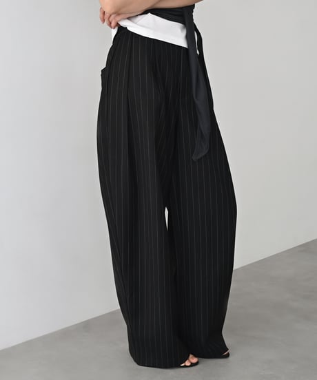 Stripe Cocoon Pants（Black）bo2000-194