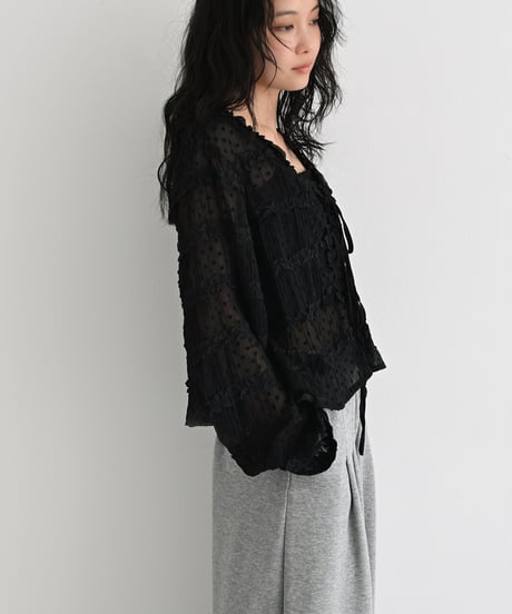 Dot Sheer Ribbon Cardigan t1911-520