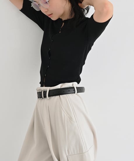 Half Sleeve Sheer Rib Knit Cardigan t1911-505