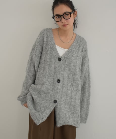 Plaid Pattern Knit Cardigan t1911-477