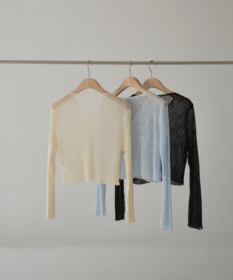Sheer Rib Knit Cardigan t1911-386