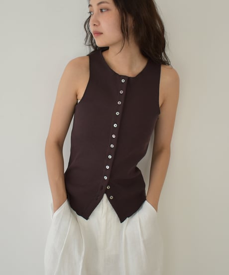 Rib Nosleeve Cardigan t1911-392