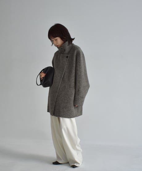 Stand Collar Midi Wool Coat c1911-61