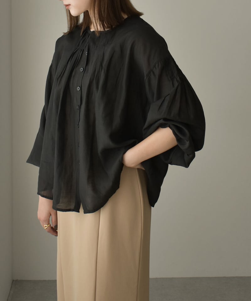 Sheer Tuck Blouse t1911-134 | cizatto