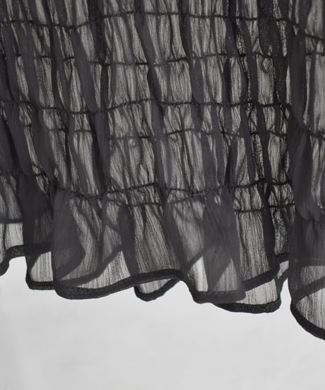 Sheer Shirring Nosleeve Tops t1911-377