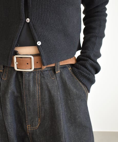 Square Buckle Suede Belt be1913-104
