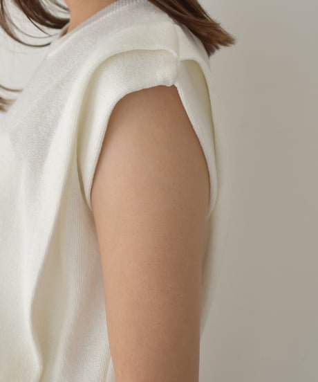 Shoulder Tuck Knit Tops t1911-426