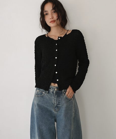 Long Sleeve Shirring Cardigan t1911-560