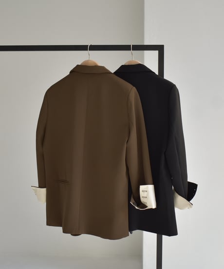 【Pre Order】Brown4月下旬 Black5月上旬入荷分 予約販売 Loose Double Breasted Jacket t1911-254