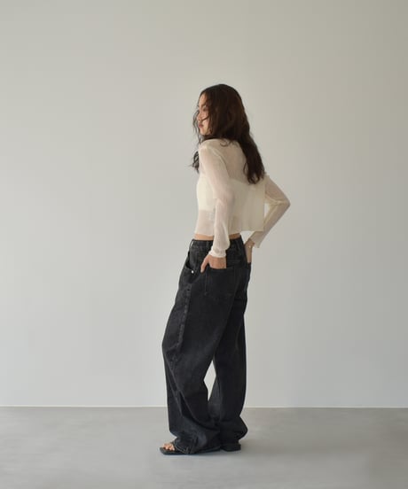 Sheer Rib Knit Cardigan t1911-386