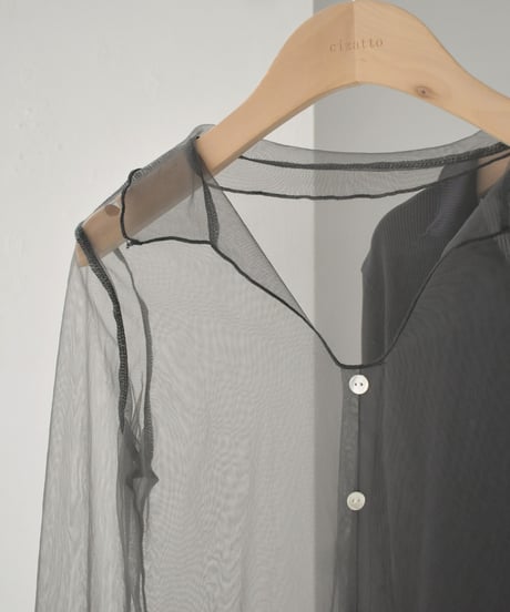 Tulle Layered Rib Tops t1911-438