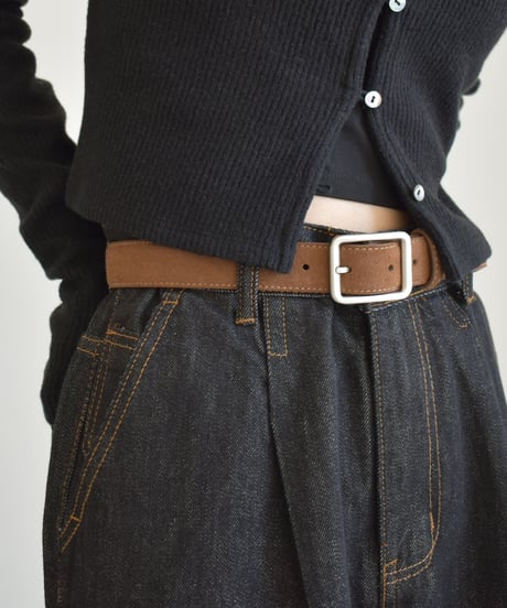 Square Buckle Suede Belt be1913-104