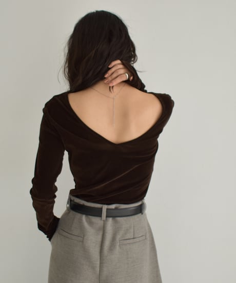 Sheer Velor Long Sleeve Tops t1911-472