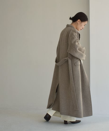 Cocoon Sleeve Wool Long Coat（Mocha）c1911-34