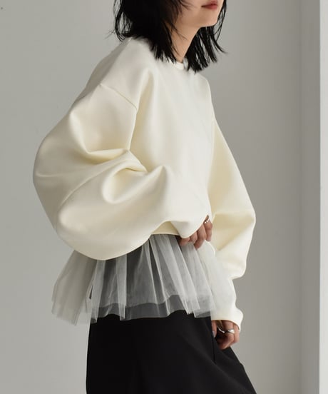 Tulle Hem Sweat Pullover t1911-255