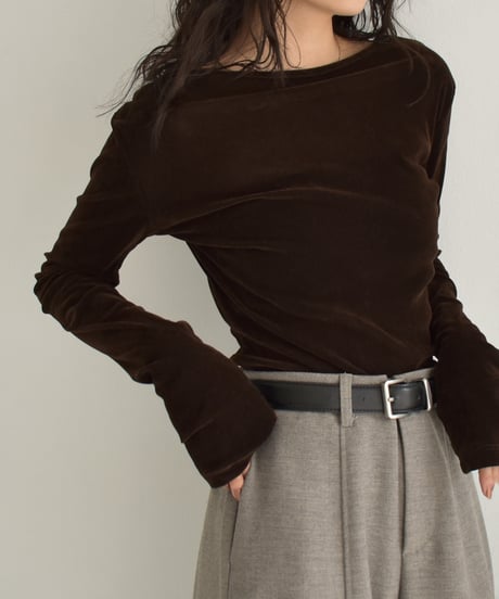 Sheer Velor Long Sleeve Tops t1911-472