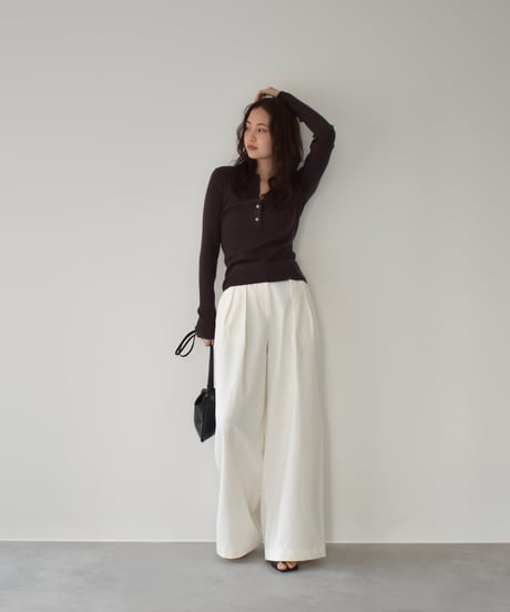 Henley Neck Kint Pullover t1911-366