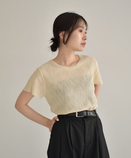 Stripe Sheer Tops t1911-278