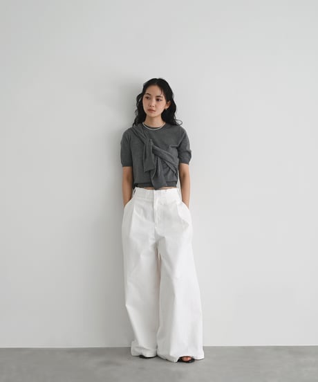 Cotton Tuck Wide Pants bo2000-188