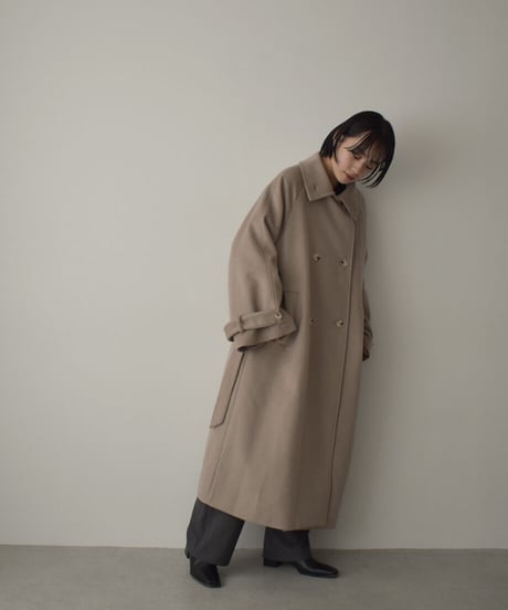 Wool Blend Trench Coat（Mocha beige）c1911-28