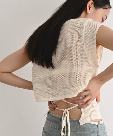 Back Ribbon Mesh Tops t1911-548