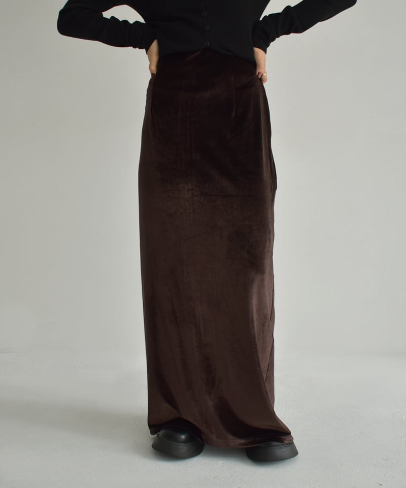 Velor Highwaist Pencil Skirt bo2000-129 | cizatto