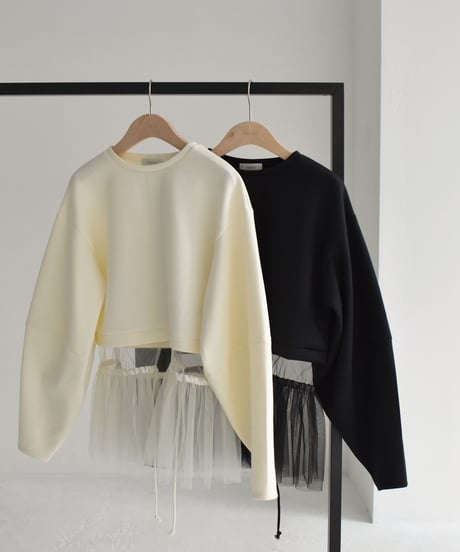 Tulle Hem Sweat Pullover t1911-255