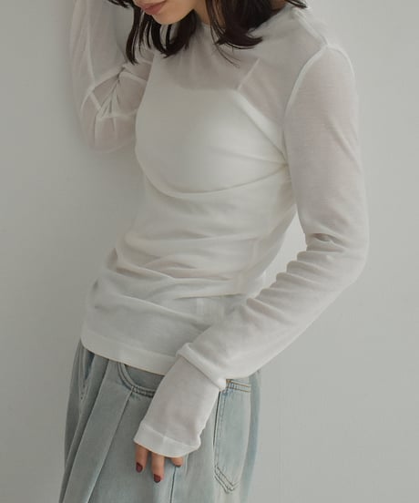 Long sleeve Sheer Tops t1911-444