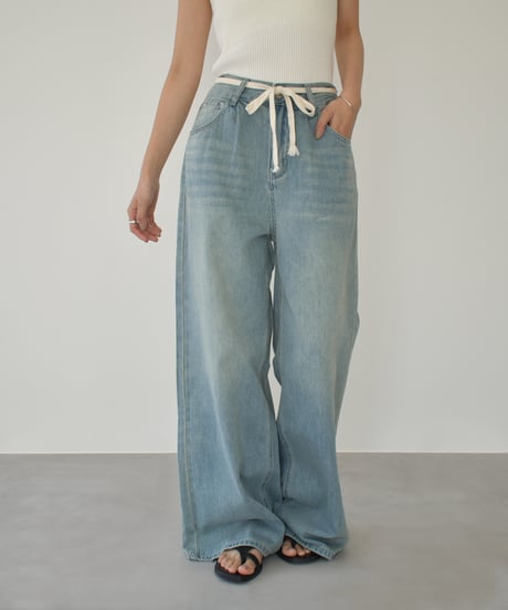 String Belt Denim Pants bo2000-157